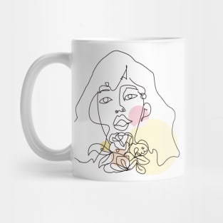 abstract lady, line art woman Mug